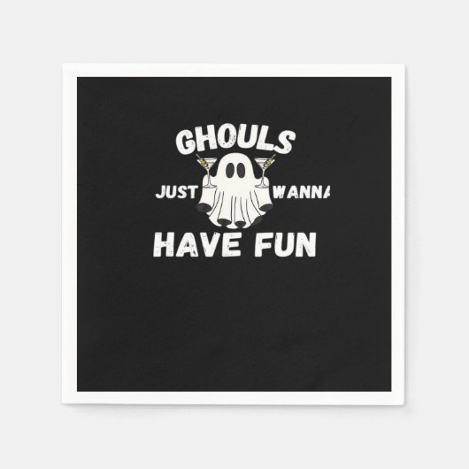 Ghouls nur Wanna Spaß haben - Funny Halloween Cock Serviette (Vorderseite)