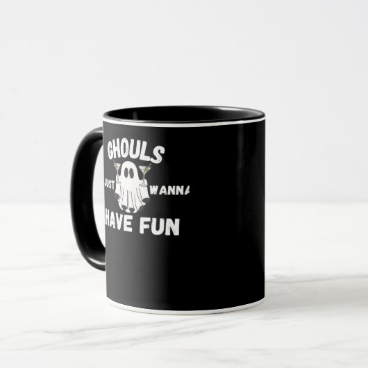 Ghouls nur Wanna Spaß haben - Funny Halloween Cock Tasse (Vorderseite Links)