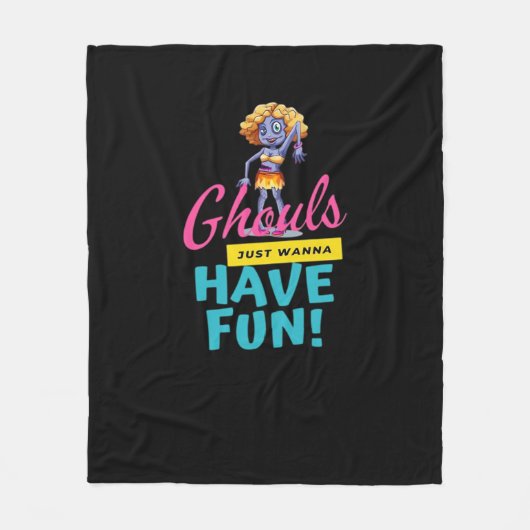 Ghouls nur wollen Spaß haben Herbst-Gefühl Fleecedecke (Vorderseite)
