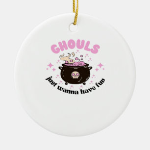 Ghouls nur wollen Spaß haben Niedlichen Halloween Keramik Ornament