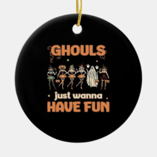 Ghouls nur wollen Spaß Halloween Herbststimmung Keramik Ornament