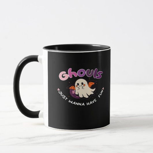 Ghouls Slogan-Zitat ist nur wanna Tasse (Links)