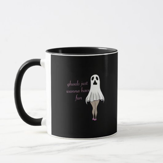 Ghouls Slogan-Zitat ist nur wanna Tasse (Links)