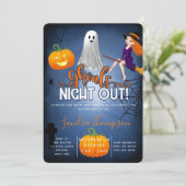 Ghouls übernachten zwischen Junggeselinnen-Abschie Einladung (Stehend Vorderseite)