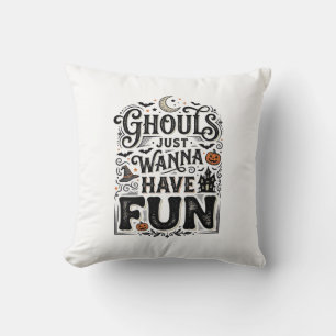 Ghouls wollen nur Spaß haben Halloween-Vektordesig Kissen