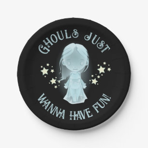 "Ghouls wollen nur Spaß haben!" Lustiger Halloween Pappteller