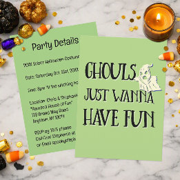 Ghouls wollen nur Spaß haben | Nüchterne Halloween Einladung