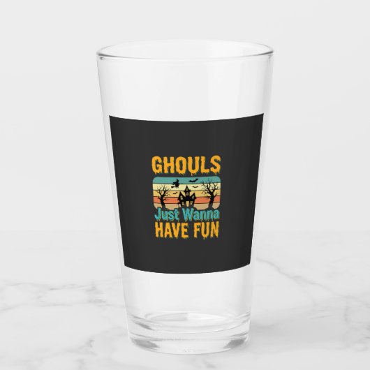 Ghouls wollen nur Spaß Halloween-Design_1 Glas (Vorderseite)