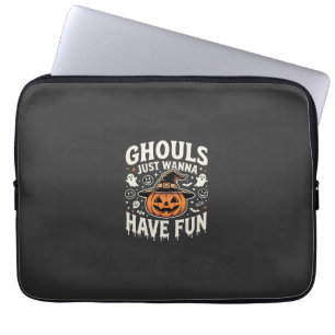 Ghouls wollen nur Spaß Halloween-Kürbis Laptopschutzhülle
