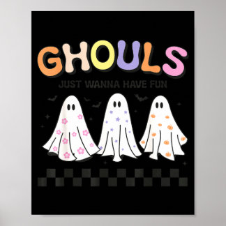 Ghouls wollen Spaß haben, retro, groovy, gruselige Poster