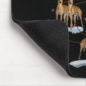 Ghound Dog Santa Sleigh Flying Funny Magical Chris Mousepad (Ecke)