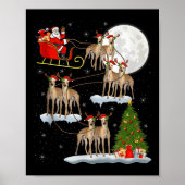 Ghound Dog Santa Sleigh Flying Funny Magical Chris Poster (Vorne)