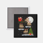 Ghound Dog Weihnachtsmann Schlitten Fliegend Lusti Magnet (Vorderseite/Rückseite)