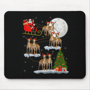 Ghound Hund Weihnachtsmann Schlitten Fliegender Lu Mousepad