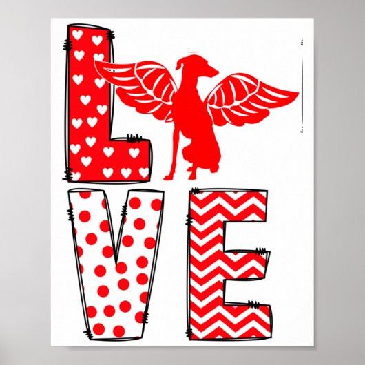 Ghound Valentines Day Love Valentine Cute Heart Poster (Vorne)