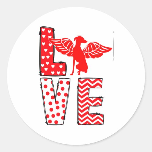Ghound Valentines Day Love Valentine Cute Heart Runder Aufkleber (Vorderseite)