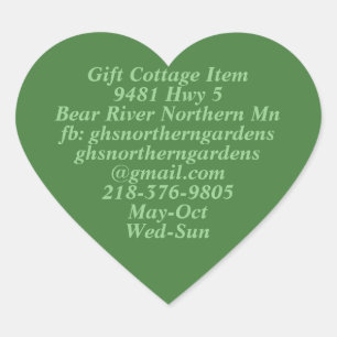 GHS Northern Gardens Info Schlichtes Herz Herz-Aufkleber