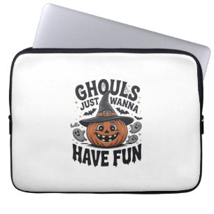 Ghule wollen nur Spaß haben Halloween-Kürbis-Geist Laptopschutzhülle
