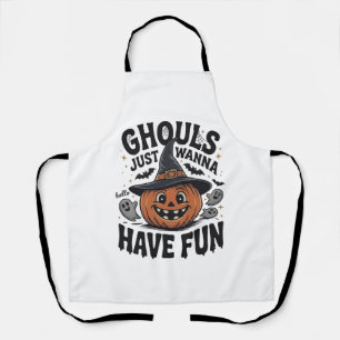 Ghule wollen nur Spaß haben Halloween-Kürbis-Geist Schürze