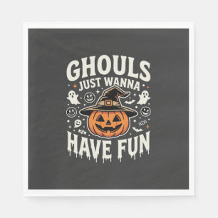 Ghule wollen nur Spaß Halloween-Kürbis Serviette