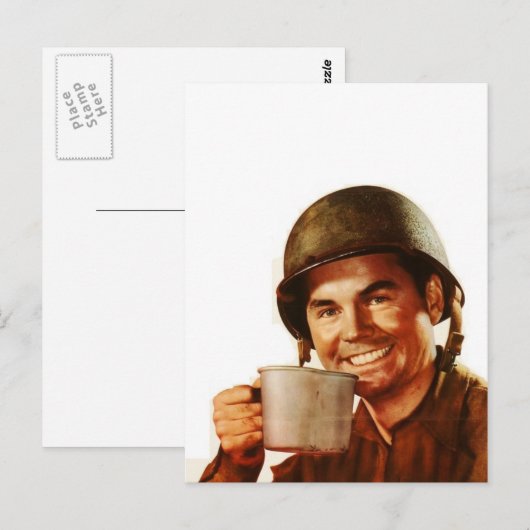 GI Cuppa Joe Postkarte (Vorne/Hinten)