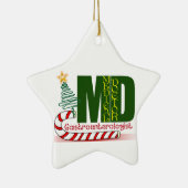 GI-GASTROENTEROLOGE-FROHE WEIHNACHTEN KERAMIK ORNAMENT (Rechts)
