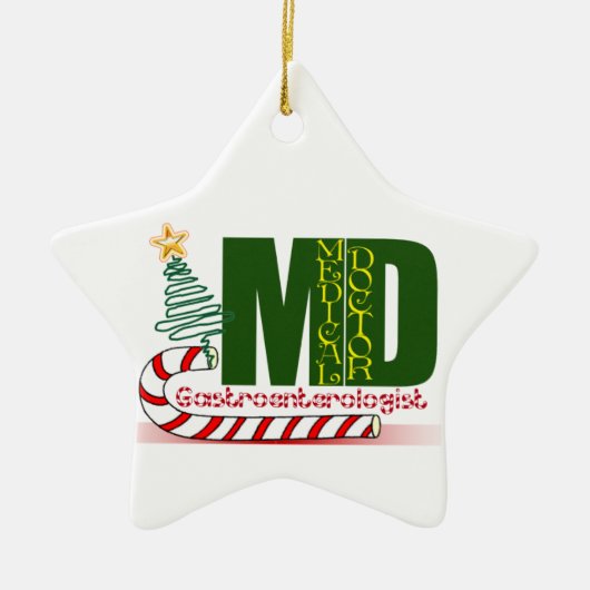 GI-GASTROENTEROLOGE-FROHE WEIHNACHTEN KERAMIK ORNAMENT (Vorne)