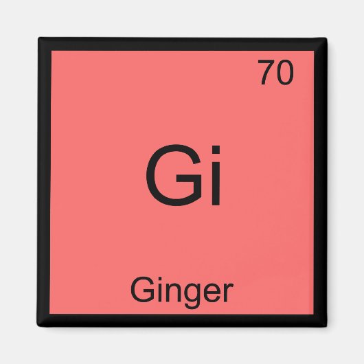 Gi - Ginger Chemie Periodisches Tabellensymbol Magnet (Vorne)