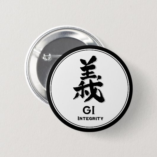 GI Integrität Bushido Tusamurai Kanji Button (Vorne & Hinten)