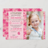 GI Jane Army Camouflage Militär Geburtstag Einladung (Vorne/Hinten)