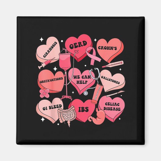Gi Nurse Valentine Hearts Candy Gastroenterology E Magnet (Vorne)