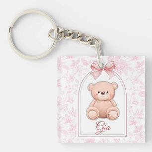 Gia   Benutzerdefiniertes rosa Teddy-Bär-Kinderzim Schlüsselanhänger