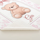 Gia | Benutzerdefiniertes rosa Teddy-Bär-Kinderzim Sherpadecke (3/4)