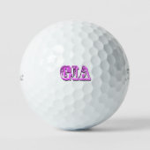 Gia Name in dimensionalem Rosa, Golfball (Vorderseite)