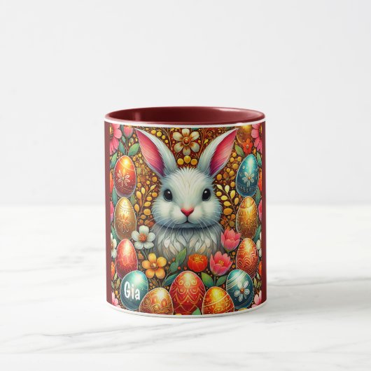 GIA ~ OSTERHASE Eier Blumen ~ Tasse (Zentrum)