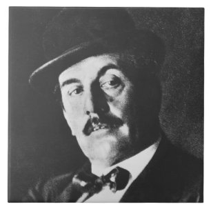 Giacomo Puccini (1858-1924) 1924 (photolitho) (b/w Fliese