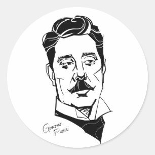 Giacomo Puccini Runder Aufkleber
