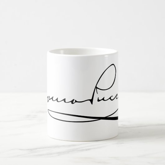 Giacomo Puccini-Unterschrift Kaffeetasse (Mittel)