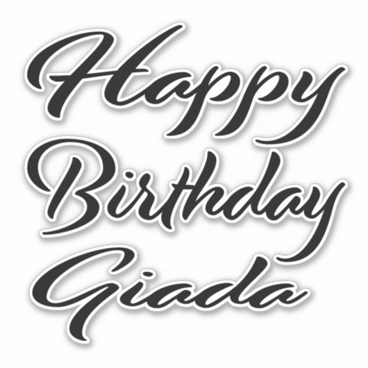 Giada Name Vorname black Sticker Geburtstag (Vorderseite)