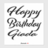 Giada Name Vorname black Sticker Geburtstag (Blatt)