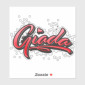Giada red Heart Graffiti Aufkleber Sticker (Blatt)