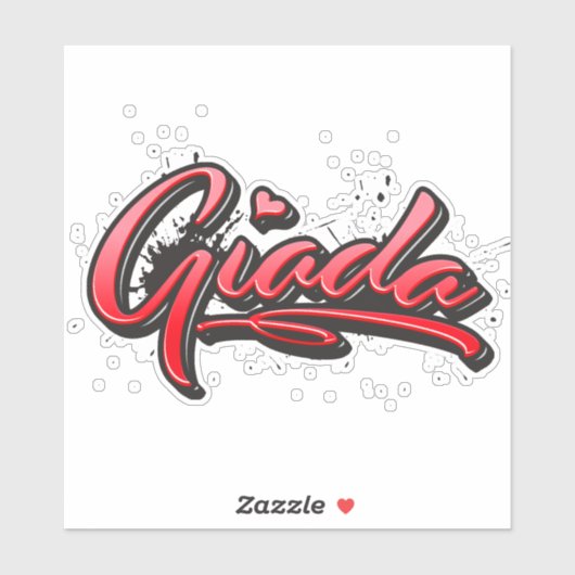 Giada red Heart Graffiti Aufkleber Sticker (Blatt)