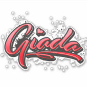 Giada red Heart Graffiti Aufkleber Sticker (Vorderseite)