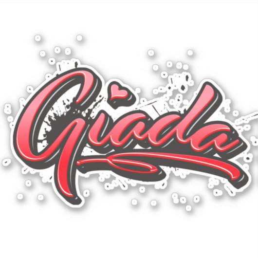 Giada red Heart Graffiti Aufkleber Sticker (Vorderseite)