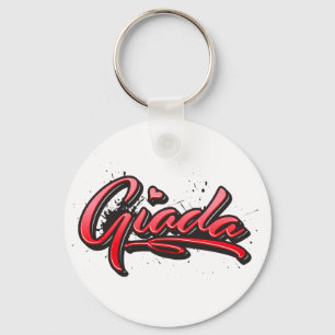 Giada red Heart Graffiti Schlüsselger Schlüsselanhänger