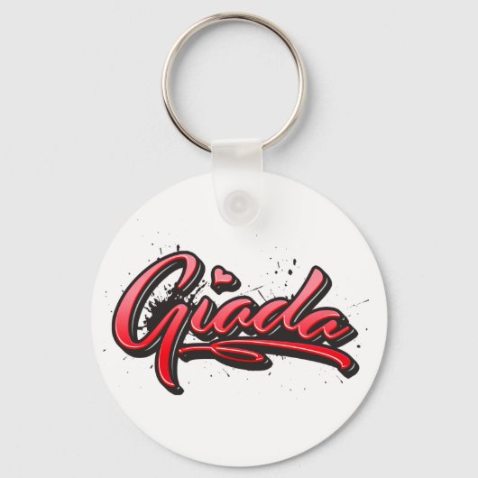 Giada red Heart Graffiti Schlüsselger Schlüsselanhänger (Vorderseite)