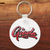 Giada red Heart Graffiti Schlüsselger Schlüsselanhänger (Vorderseite)