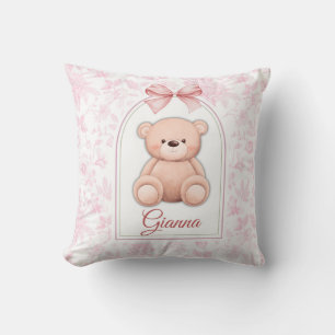 Gianna Benutzerdefiniertes rosa Teddy-Bär-Kinder Kissen