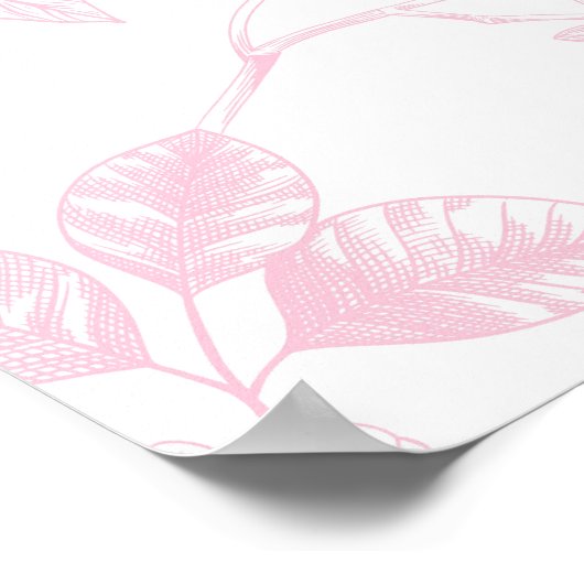 Gianna | Benutzerdefiniertes rosa Teddy-Bär-Kinder Poster (Ecke)