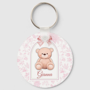 Gianna   Benutzerdefiniertes rosa Teddy-Bär-Kinder Schlüsselanhänger